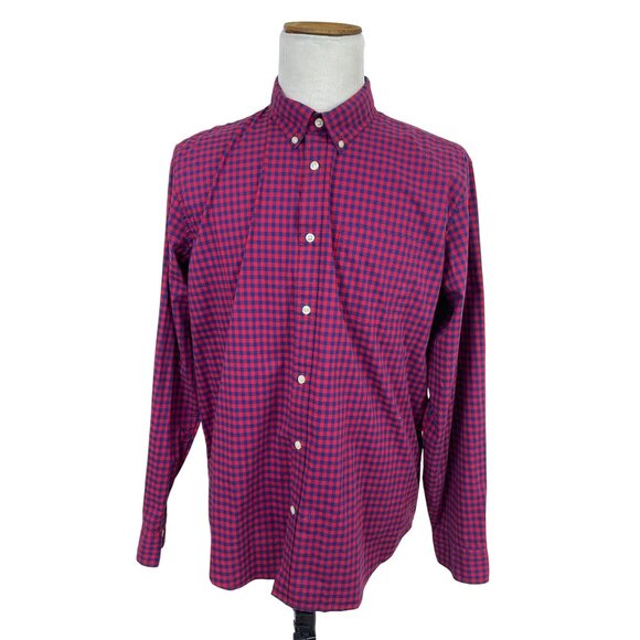 Gap Mens Red & Navy Button-Down Shirt Long Sleeve Front Pocket Size XL - New - Picture 1 of 10